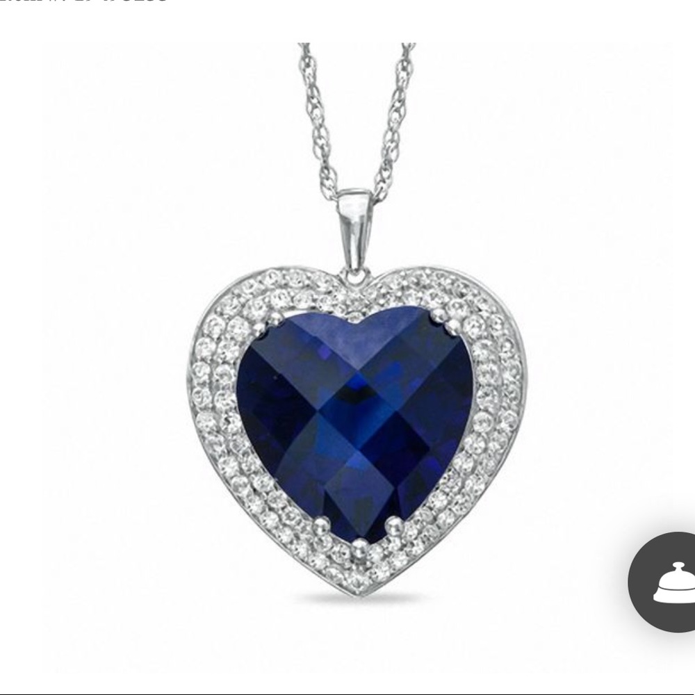 Heart-Shaped Blue and White Sapphire necklace